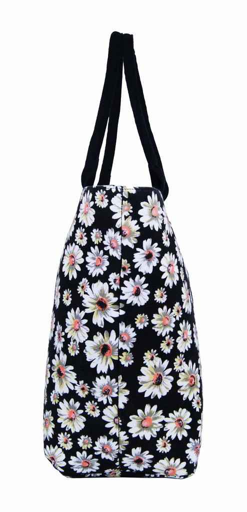 Tote Shopping Beach Handbag Daisy Black QL3151Ke