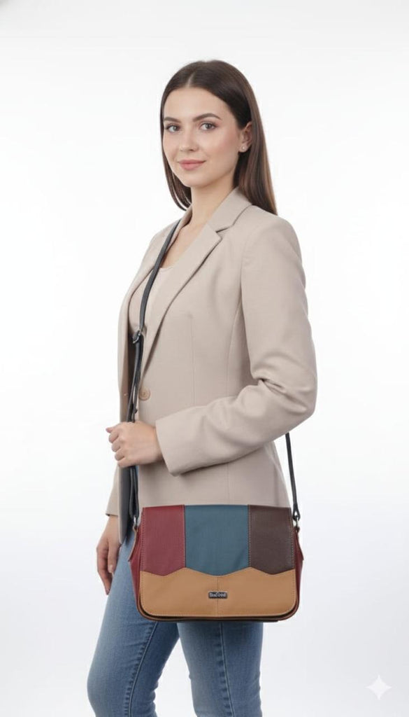 Real Leather Ladies Handbag - Women's Cross Body Shoulder Bag QL966