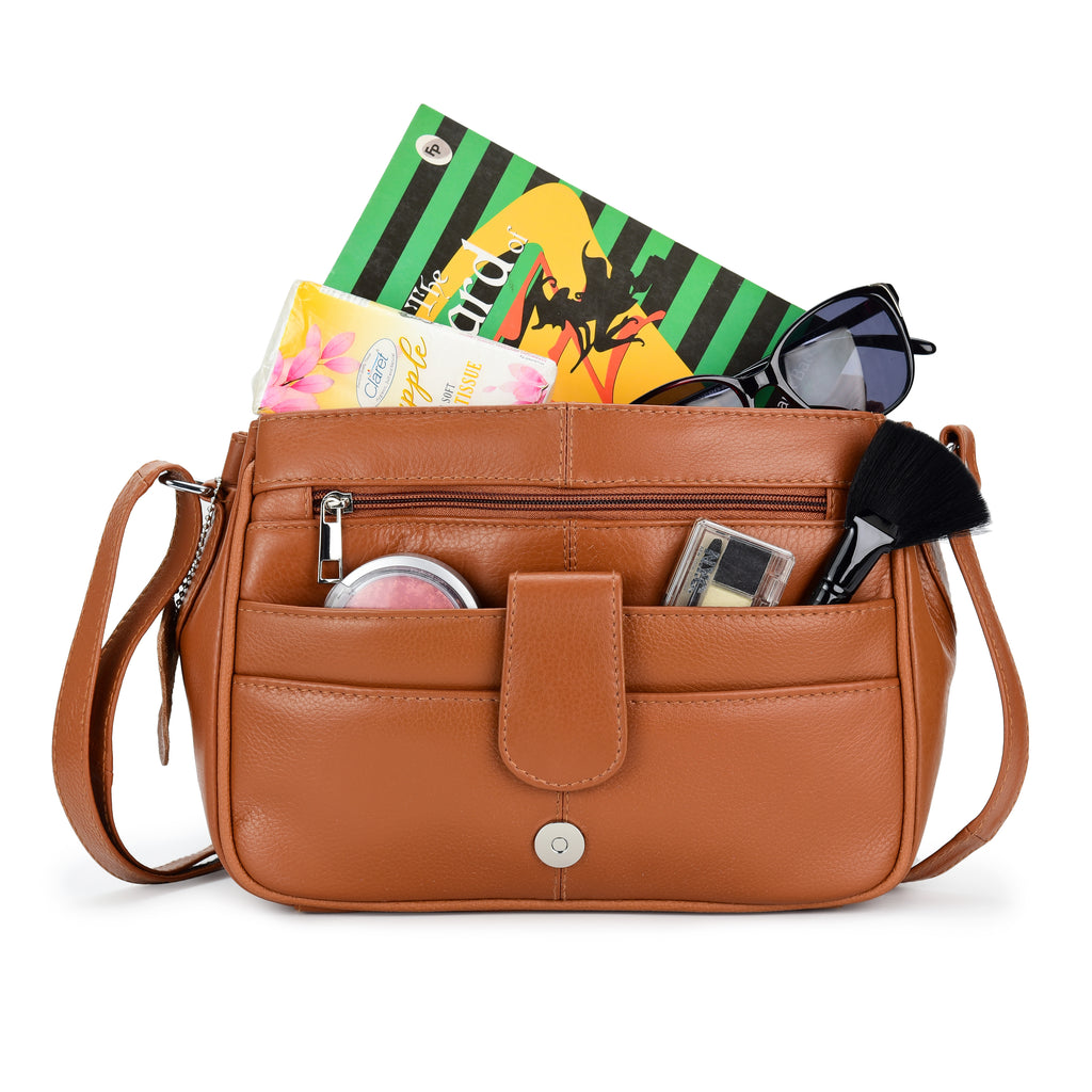 Real Leather Ladies Handbag - Women's Cross Body Shoulder Bag QL966