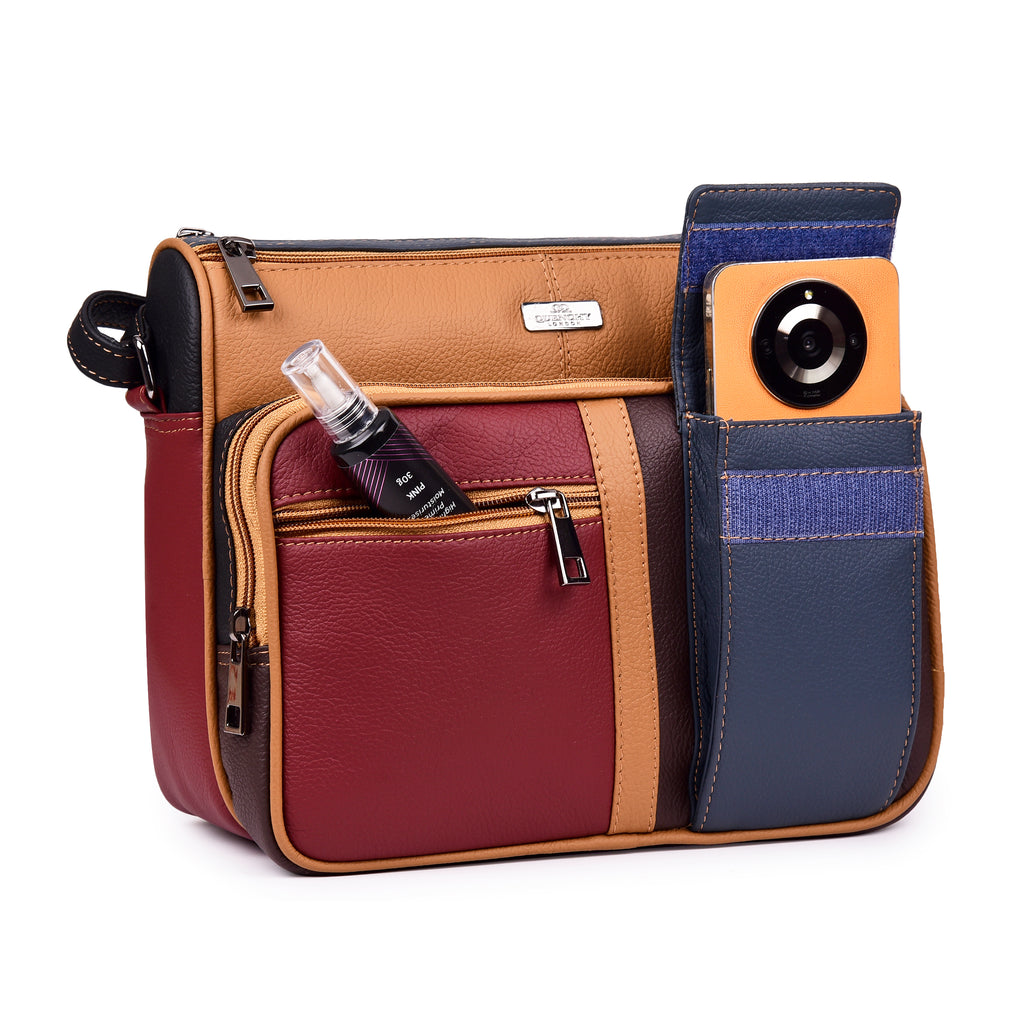 Ladies Real Leather Handbag, Crossbody Womens Shoulder Bag QL189