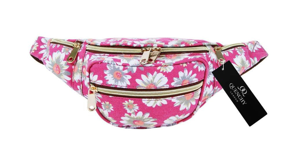 Festival Holiday Bumbag in Pink daisy floral Print Q4151K