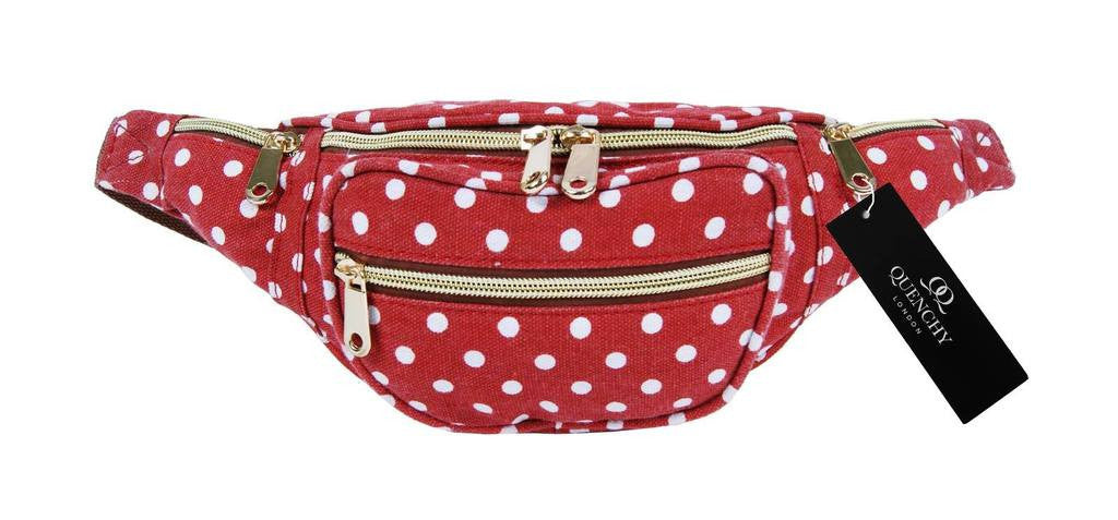 Festival Holiday Bumbag in red polka dot Print Q4152K