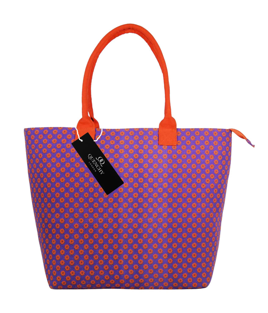 Tote Shopping Beach Handbag Wallflower Purple QL3155Puf