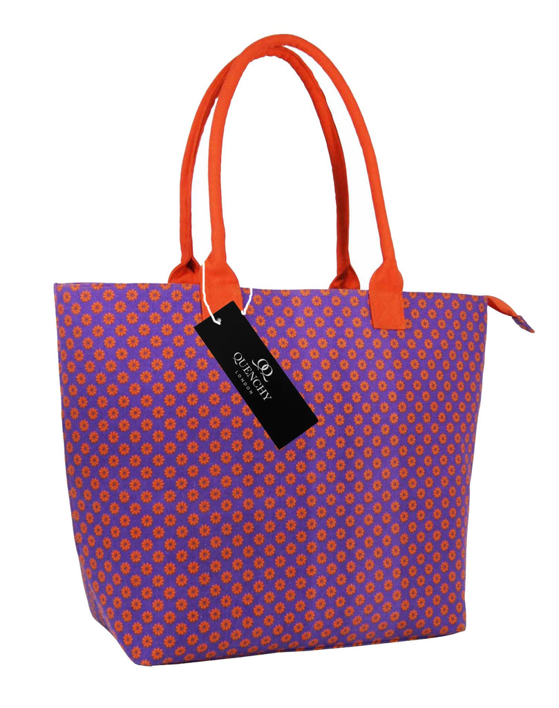 Tote Shopping Beach Handbag Wallflower Purple QL3155Pus