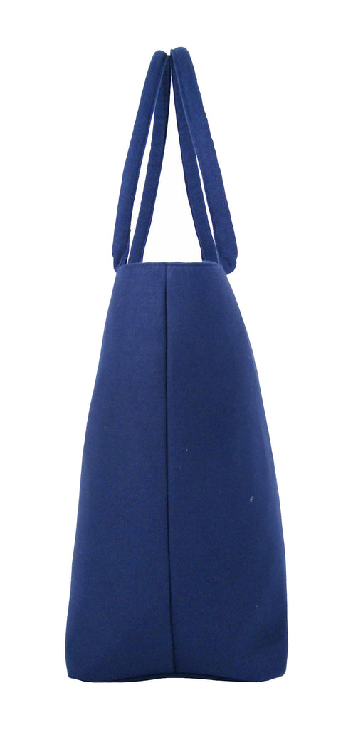 Tote Shopping Beach Handbag Denim Navy Blue QL3156Ne
