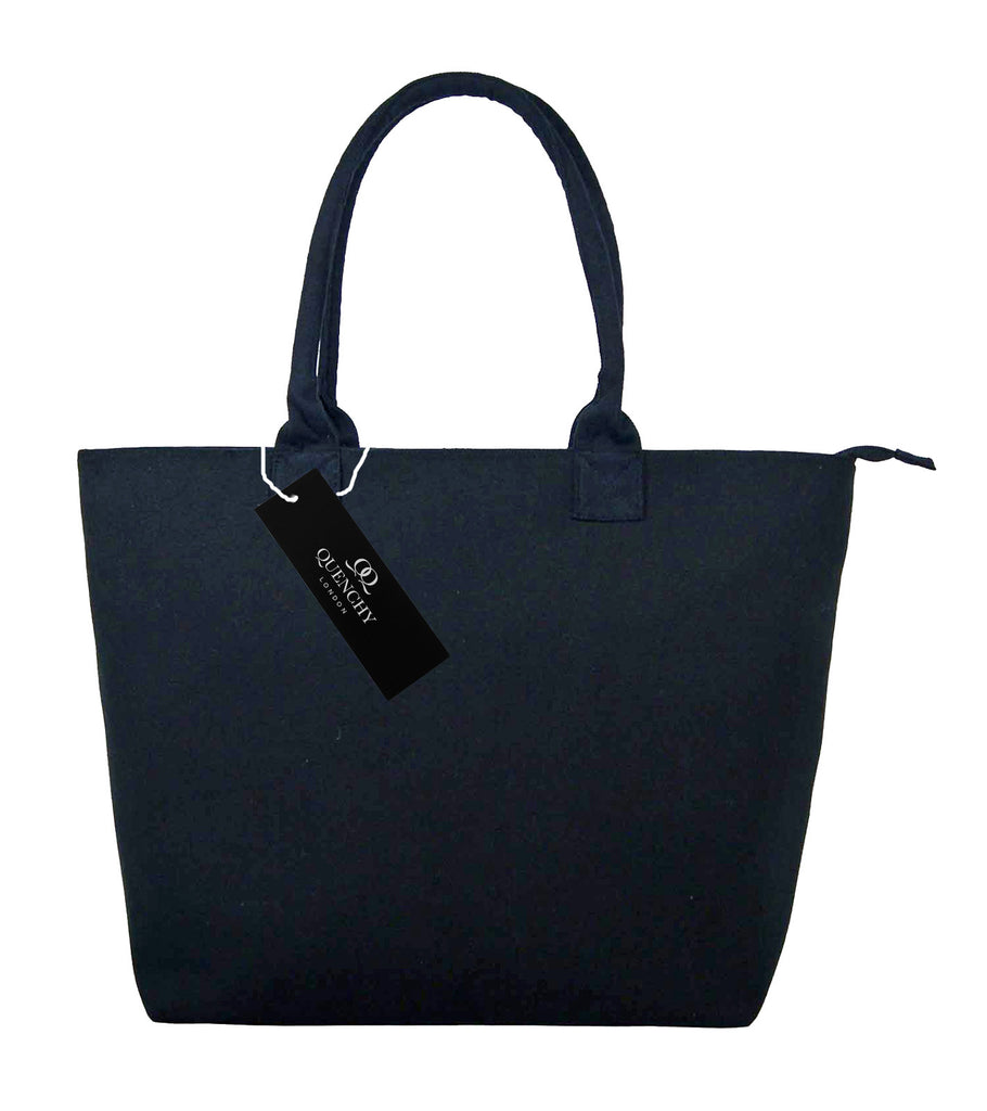Tote Shopping Beach Handbag Denim Black QL3156kf