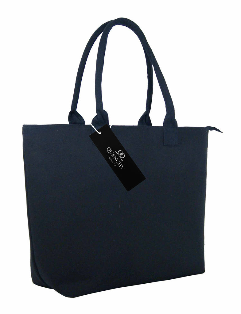 Tote Shopping Beach Handbag Denim Black QL3156Ks