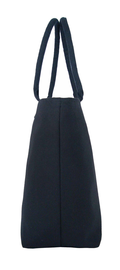 Tote Shopping Beach Handbag Denim Black QL3156Ke