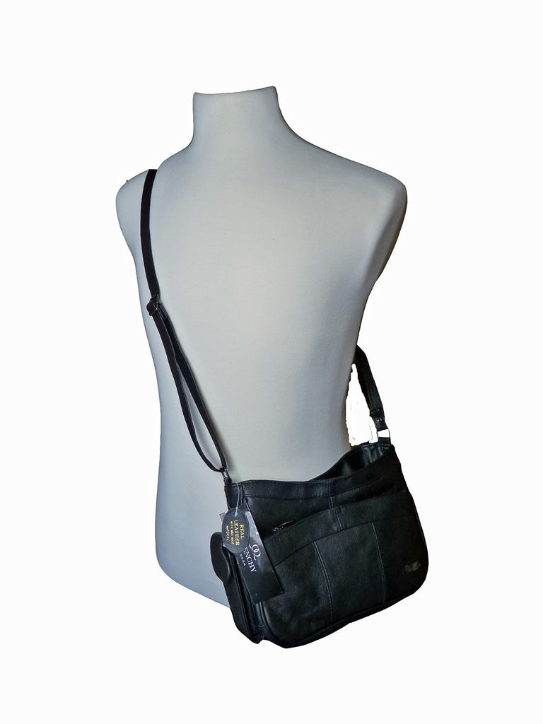 Leather Ladies Cross Body Bags QL743 body view