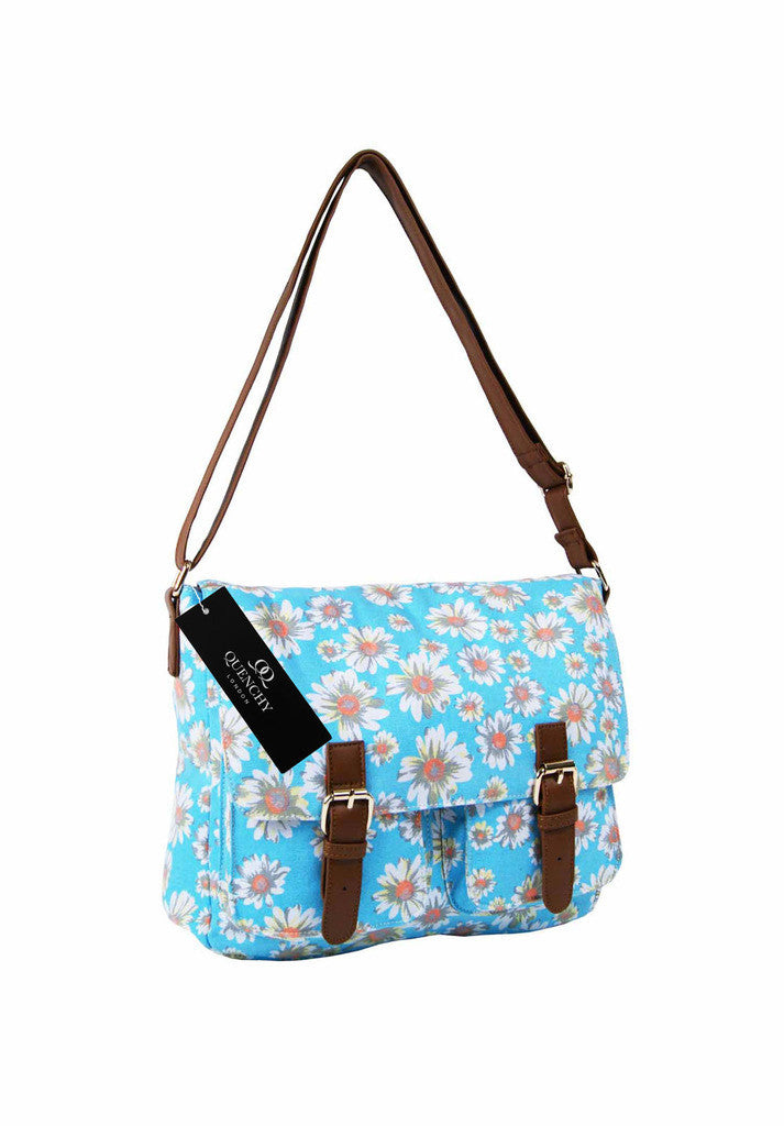 Festival Holiday Satchel in light blue daisy Print Q5151LB
