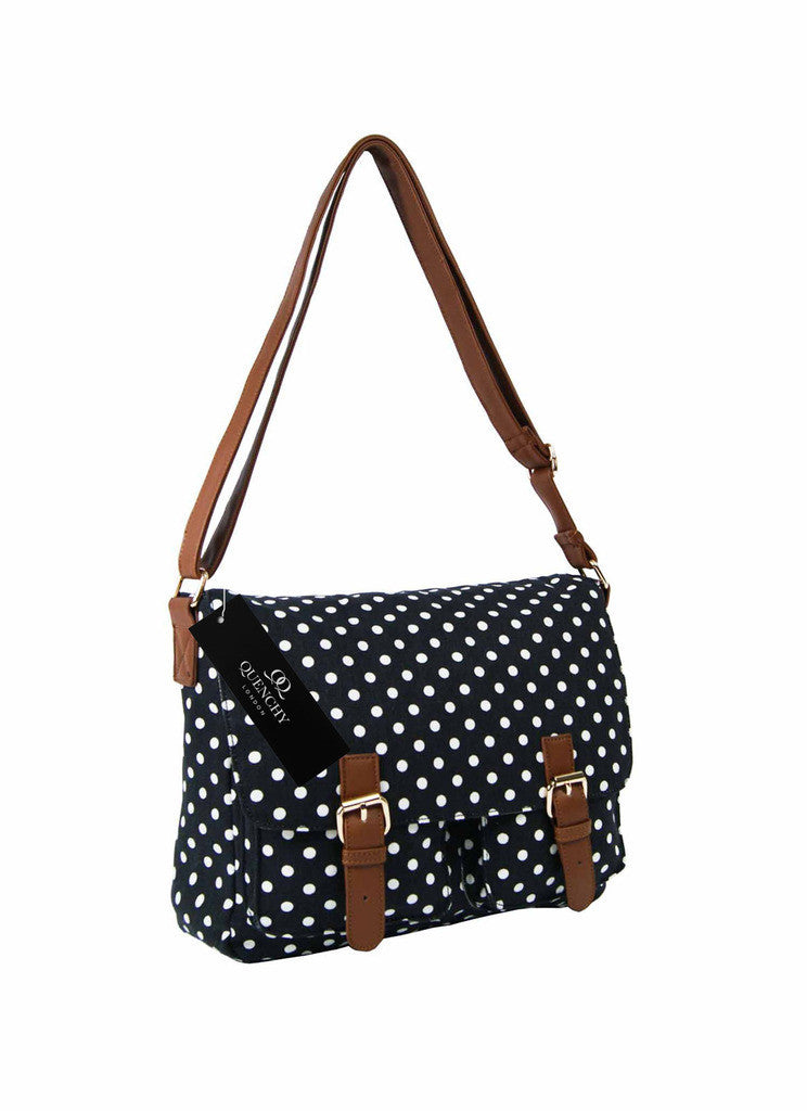 Festival Holiday Satchel in black polka dot Print Q5152K