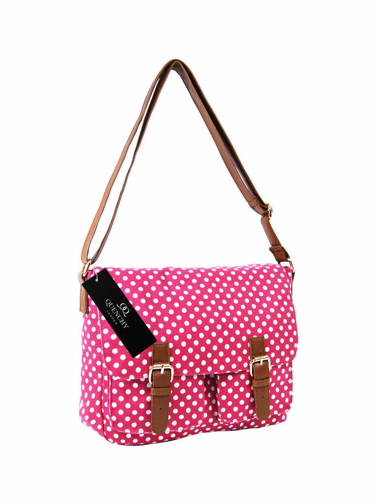 Festival Holiday Satchel in pink polka dot Print Q5152P
