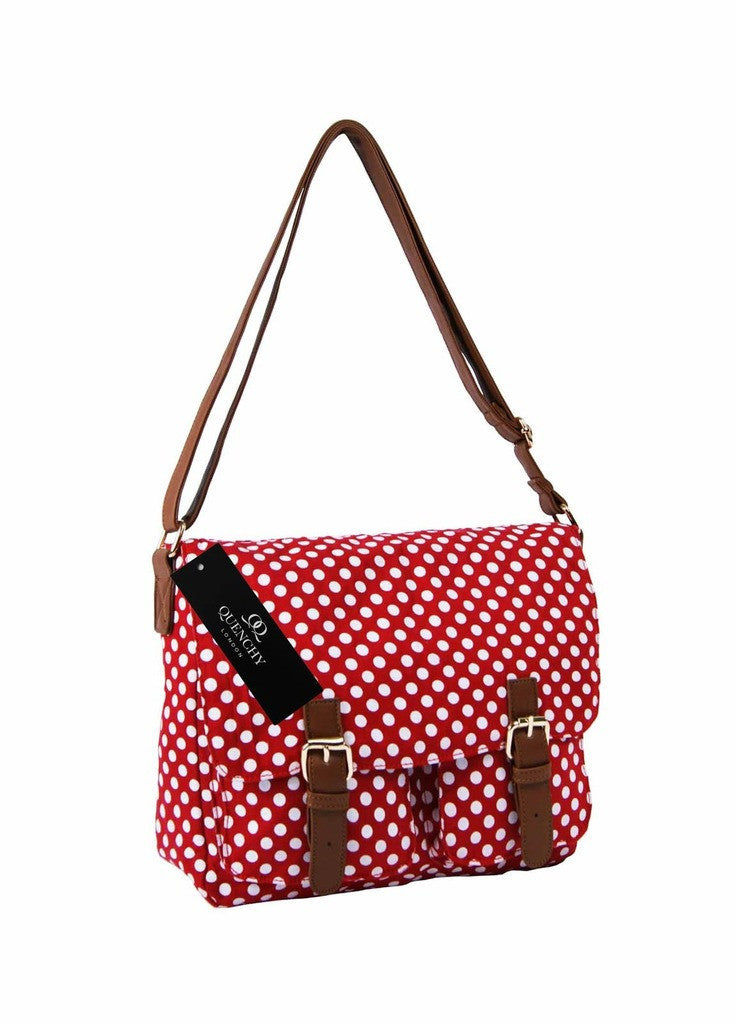 Festival Holiday Satchel in red polka dot Print Q5152R