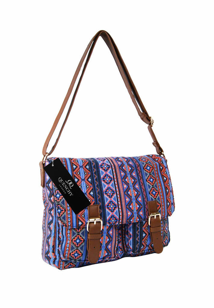 Festival Holiday Satchel in Orange tribal aztec Print Q5154O