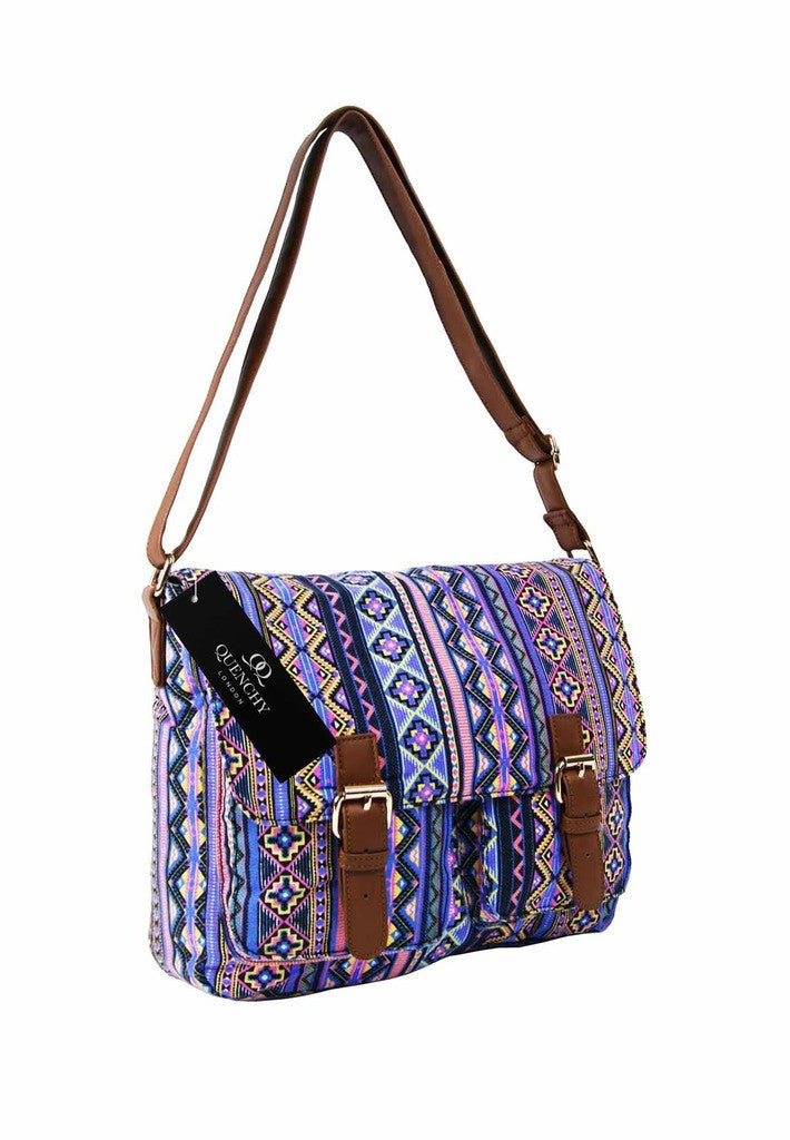 Festival Holiday Satchel in Pink tribal aztec Print Q5154P