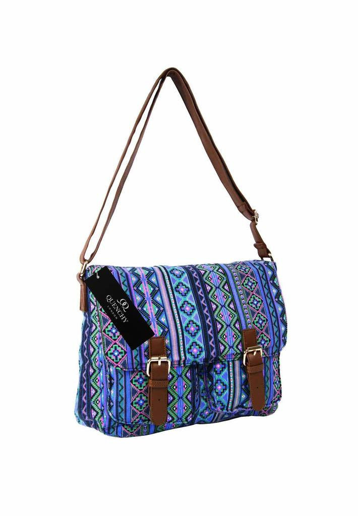 Festival Holiday Satchel in Purple tribal aztec Print Q5154Pu