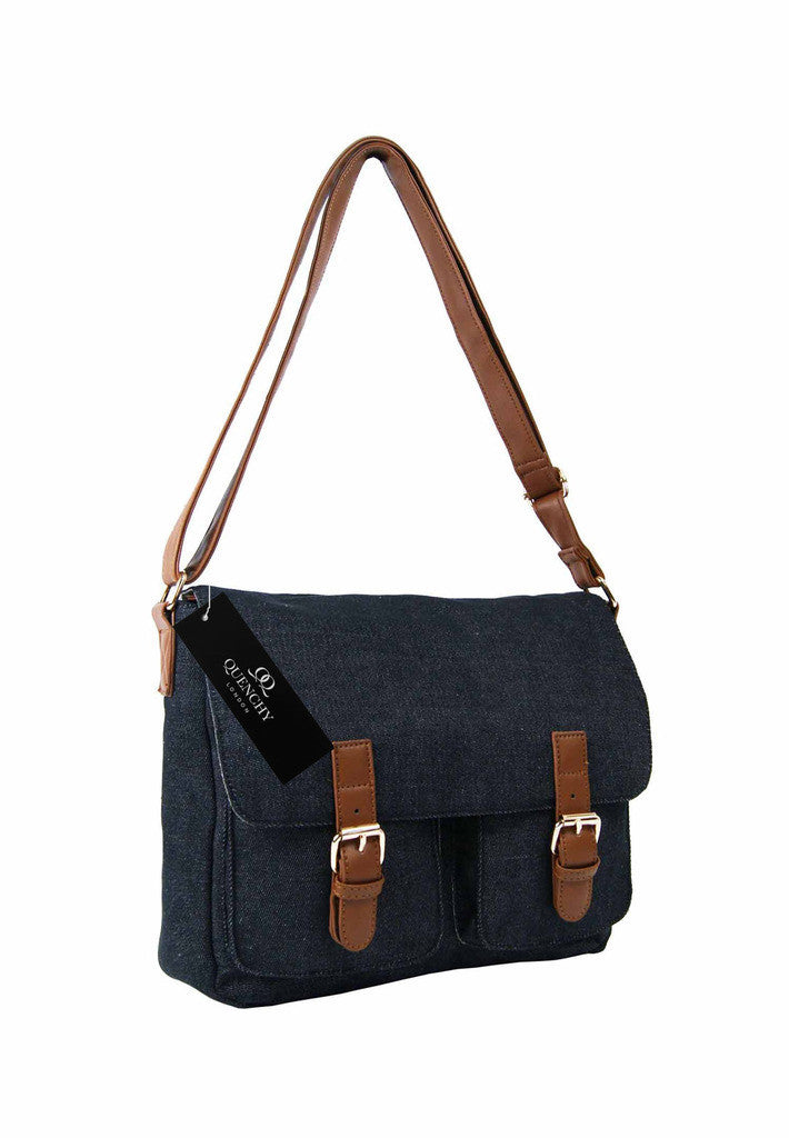 Festival Holiday Satchel in Black Denim Cloth Q5156K