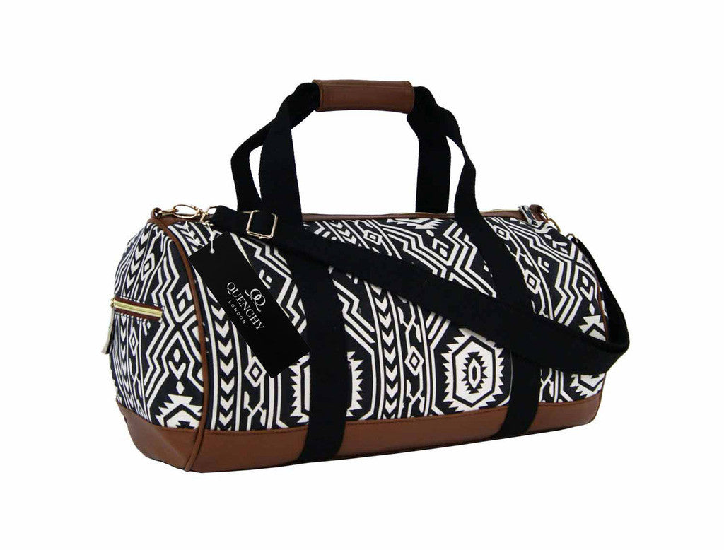 Travel Holdall Duffel Weekend Overnight Duffle Aztec Print Bag QL6154K