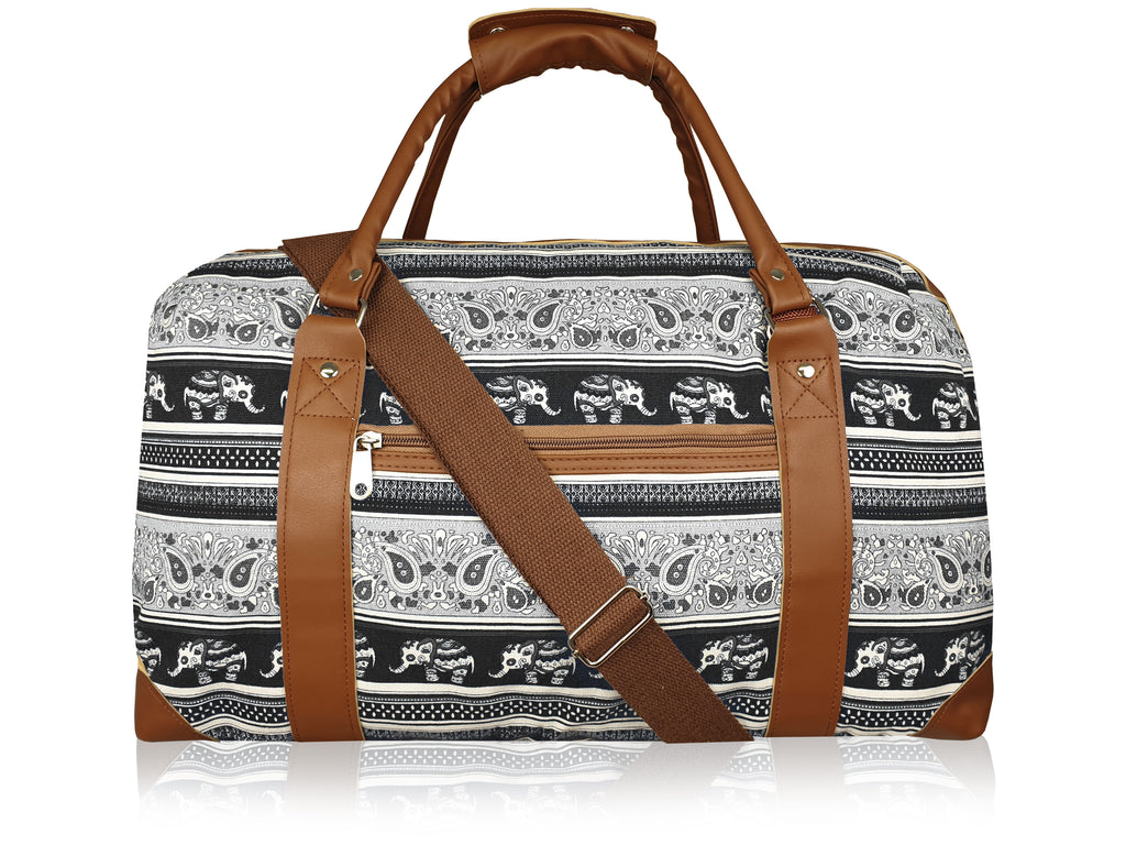 Ladies Canvas Travel Weekend Holdall, Sport and Gym Duffle Bag Multi