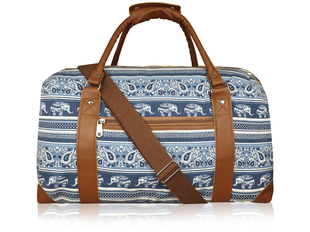 Ladies Canvas Travel Weekend Holdall, Sport and Gym Duffle Bag Multi