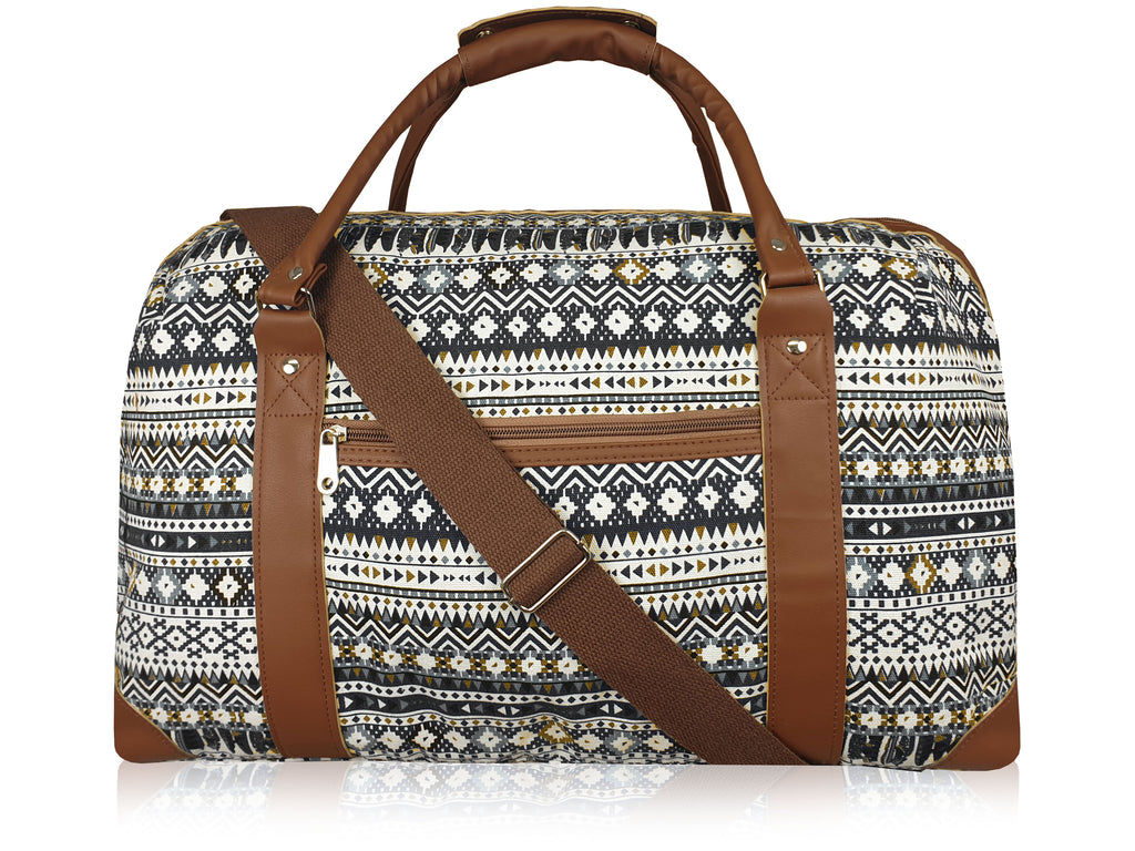 Ladies Canvas Travel Weekend Holdall, Sport and Gym Duffle Bag Multi