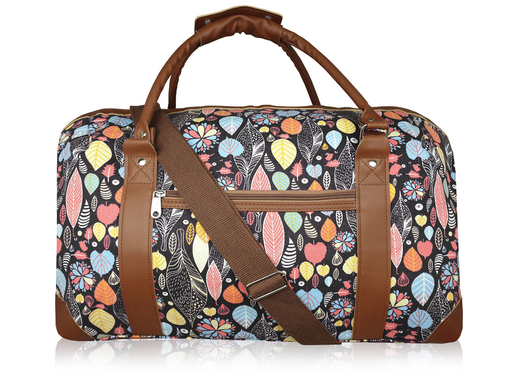 Ladies Canvas Travel Weekend Holdall, Sport and Gym Duffle Bag Multi