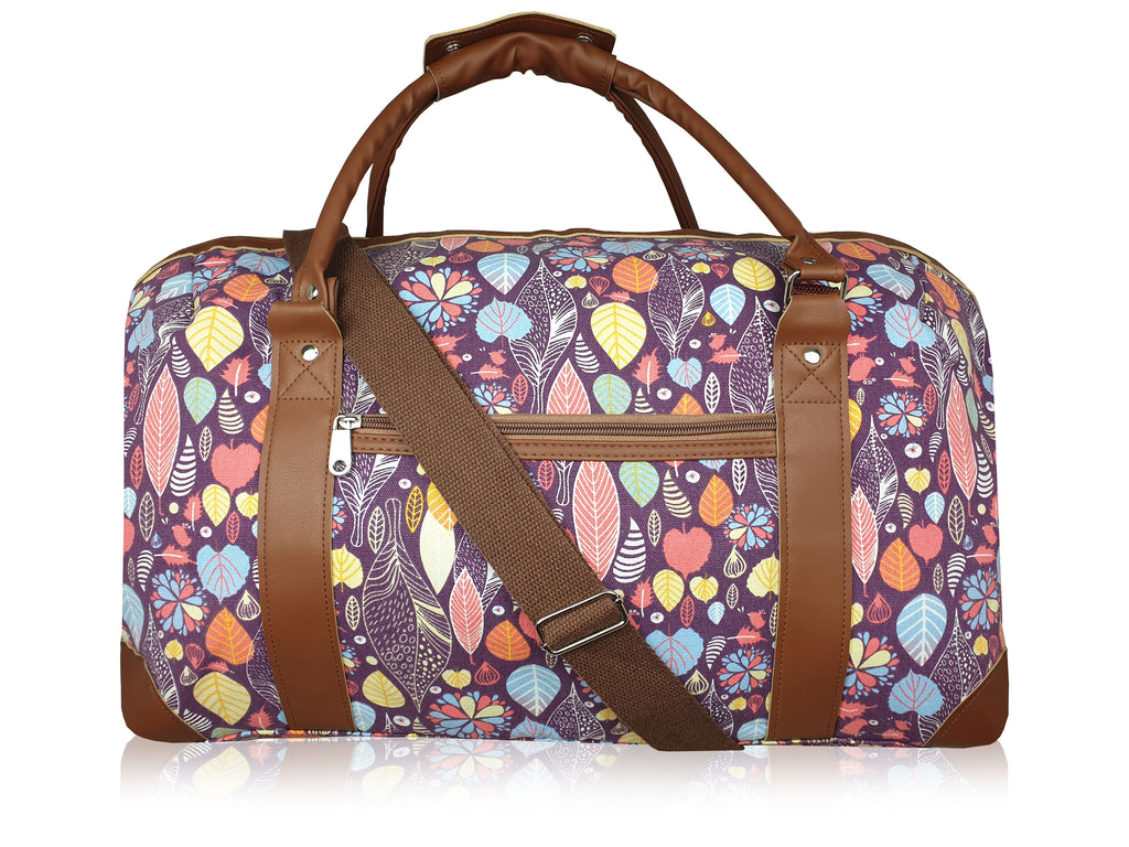 Ladies Canvas Travel Weekend Holdall, Sport and Gym Duffle Bag Multi