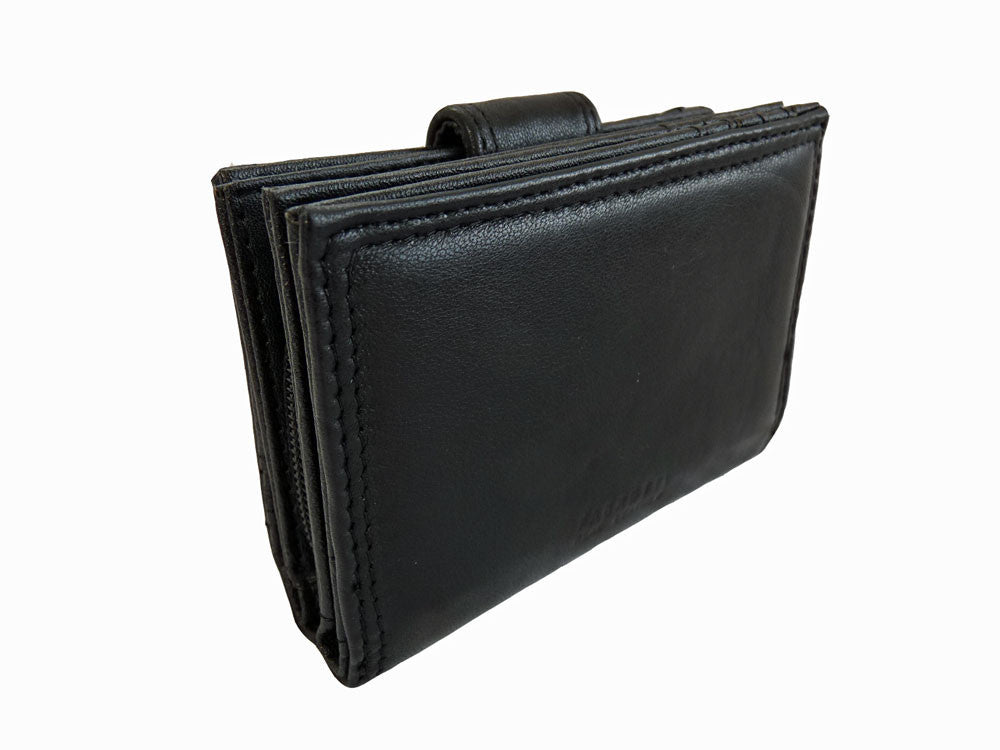 Ladies Small Black Leather Purse by Quenchy London Quenchy London