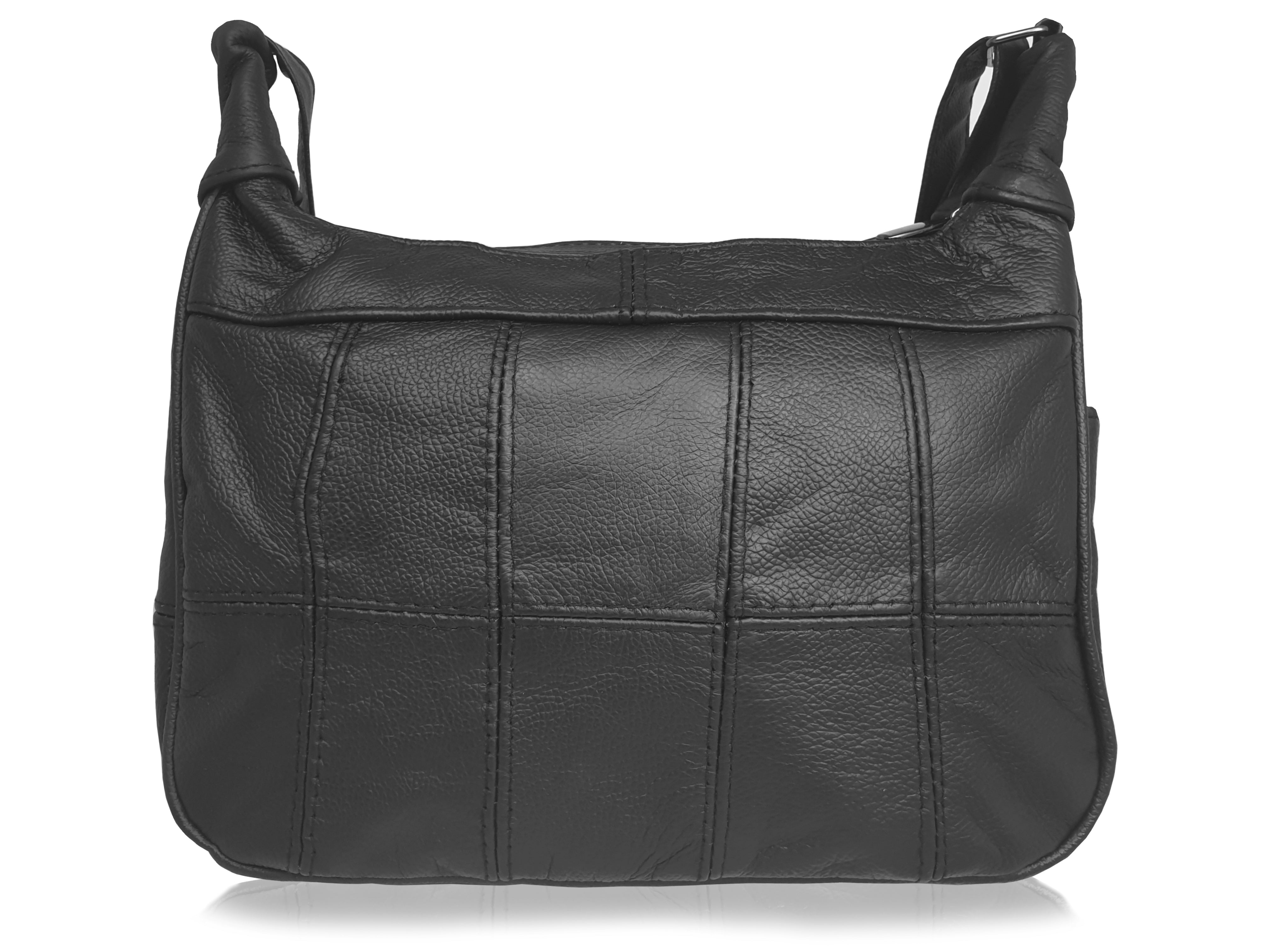 Black real leather cross body bag Clearance