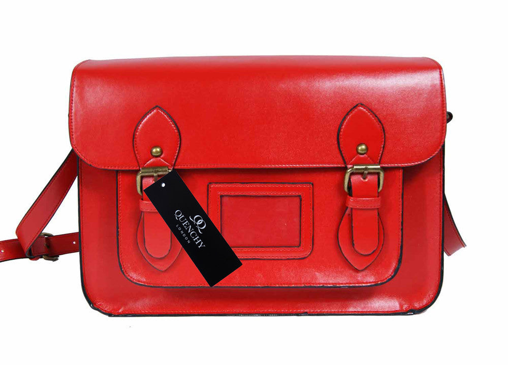 Leather Satchel Cross Body QL525R front view