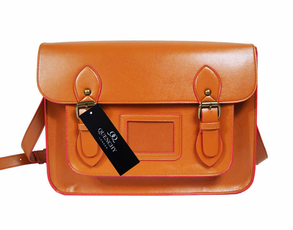 Leather Satchel Cross Body QL525T front view