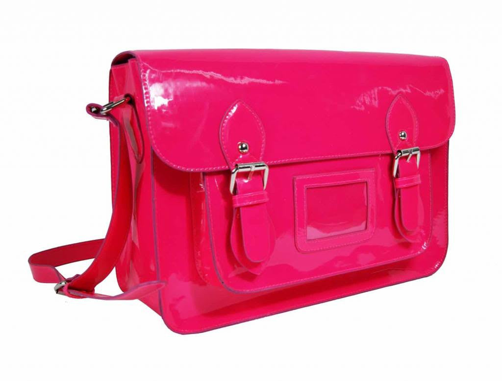 Satchel Patent Leather Girls Cross Body Bag Bags Neon Pink