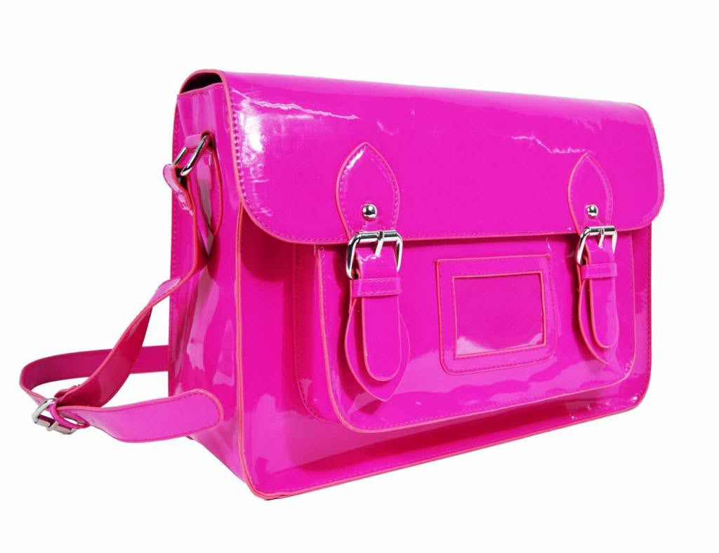 Satchel Patent Leather Girls Cross Body Bag Bags Neon Fuschia