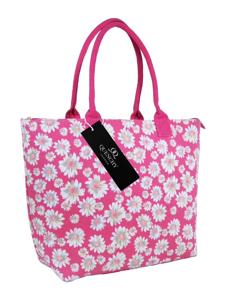 Tote Shopping Beach Handbag Daisy Pink QL3151Ps