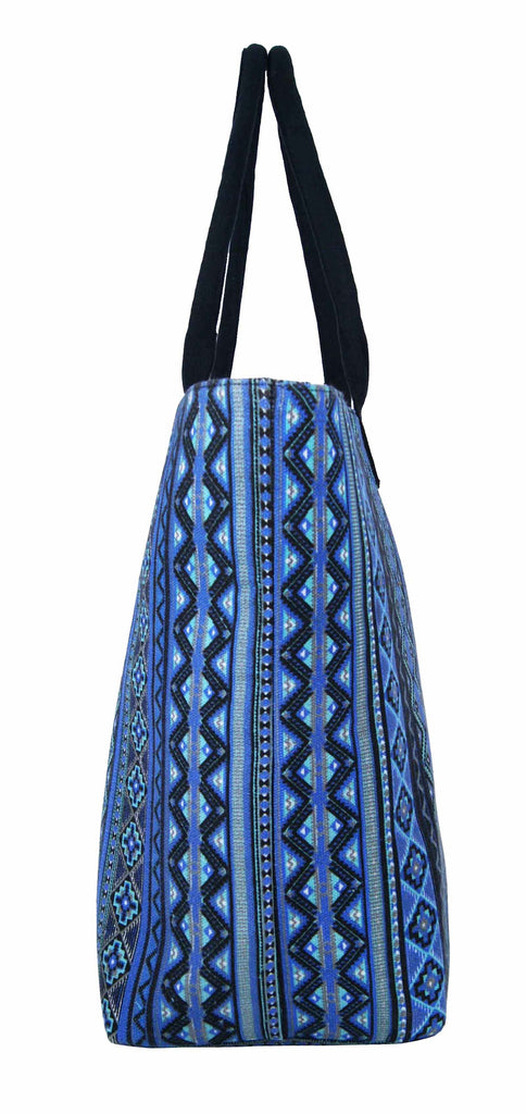 Tote Shopping Beach Handbag Aztec Blue QL3154Ne