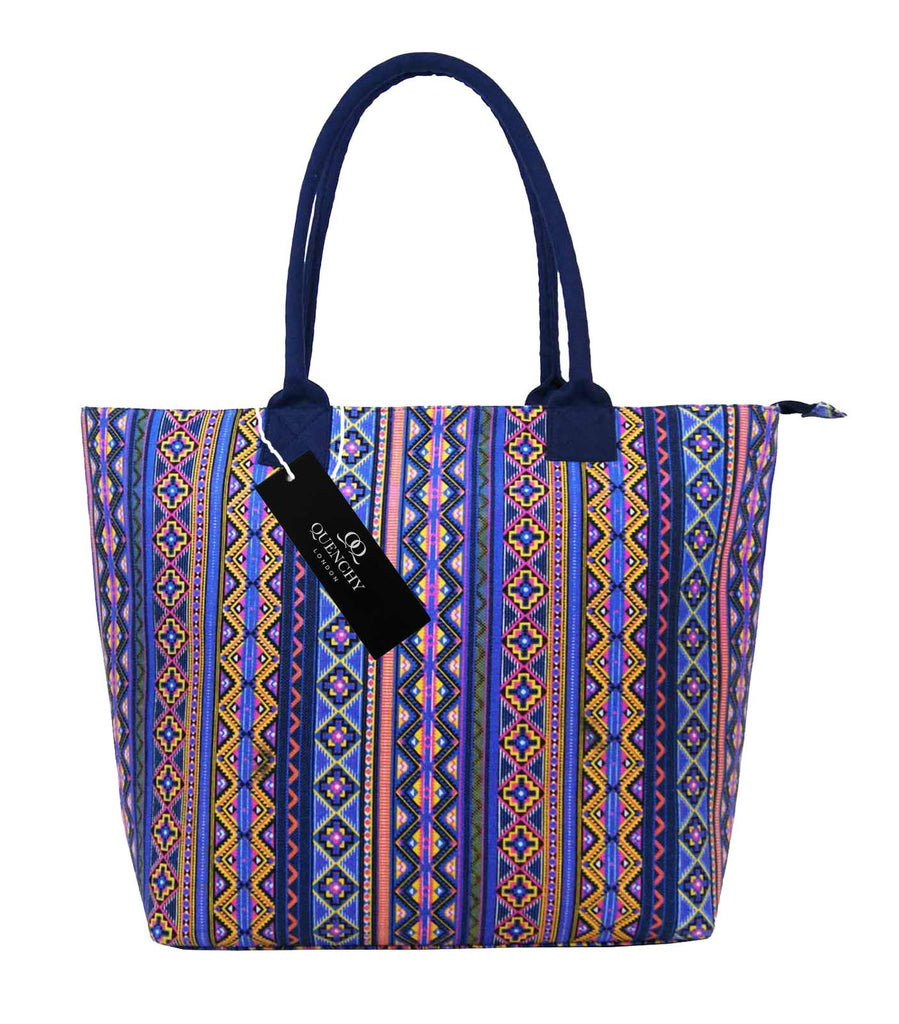 Tote Shopping Beach Handbag Aztec Pink QL3154Pf