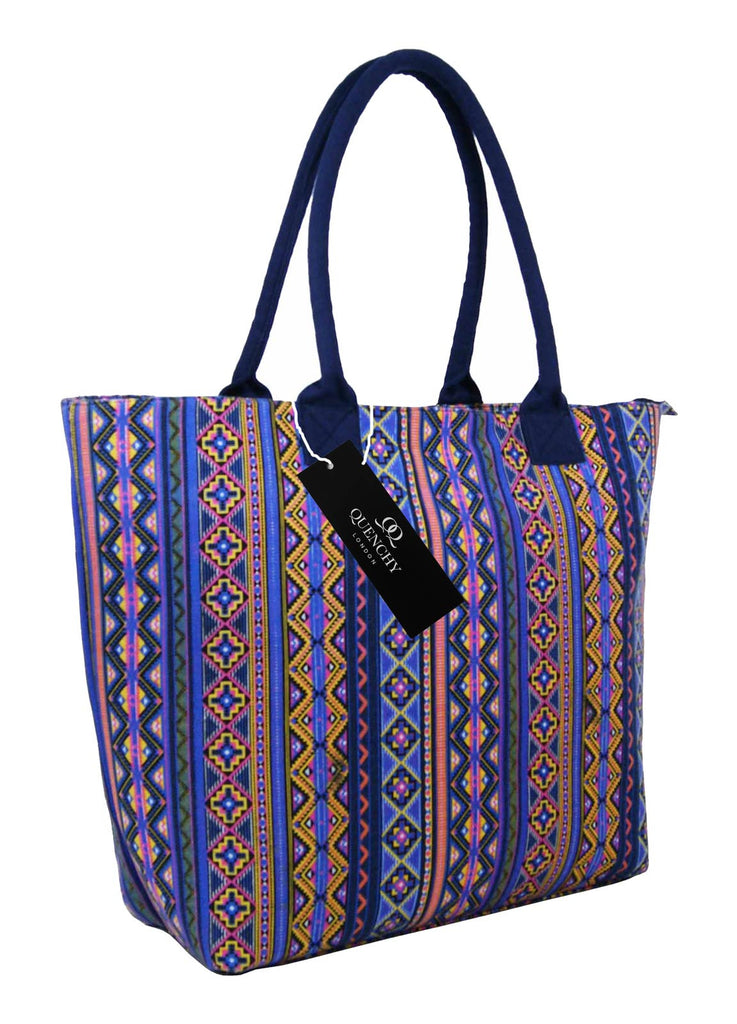 Tote Shopping Beach Handbag Aztec Pink QL3154Ps