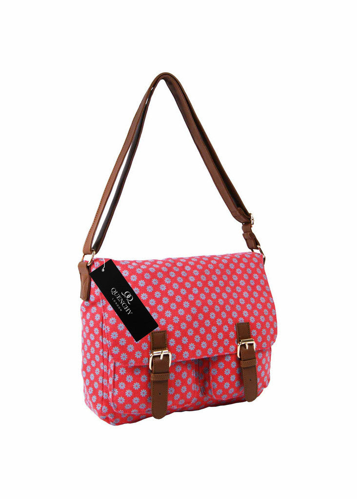 Festival Holiday Satchel in Pink Wall Flower Print Q5155P